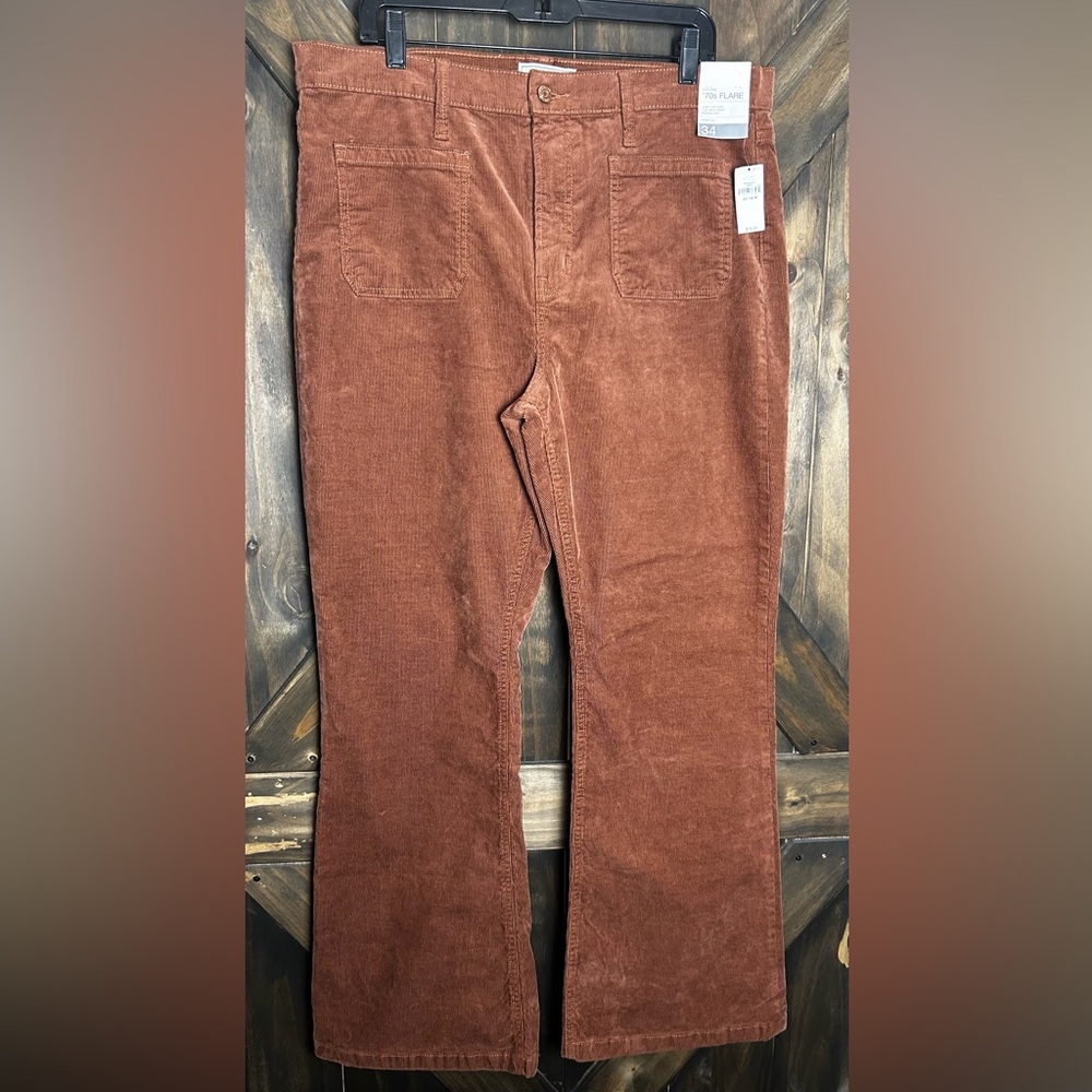 Gap 70s Flare High Rise Brown Corduroy Jeans 18R